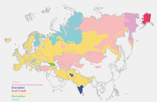 欧亚语系分布图